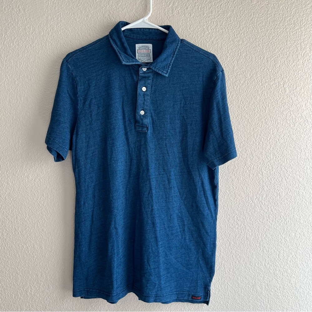 Devil-Dog Dungarees Men's Blue Polo Shirt - Medium